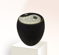 Edle Unikat Urne Yin Yang aus Keramik