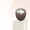 Urne aus Raku Keramik Violena: Urnendesign mit Herzmotiv