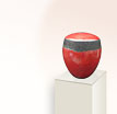 Urne mit Raute Napoli: Rote Raku Urne